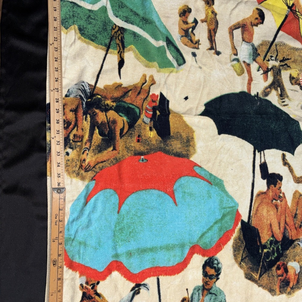 VTG Rare Beach Towel Norman Rockwell Saturday Evening Post Beach Scene 58X33 - Picture 14 of 15